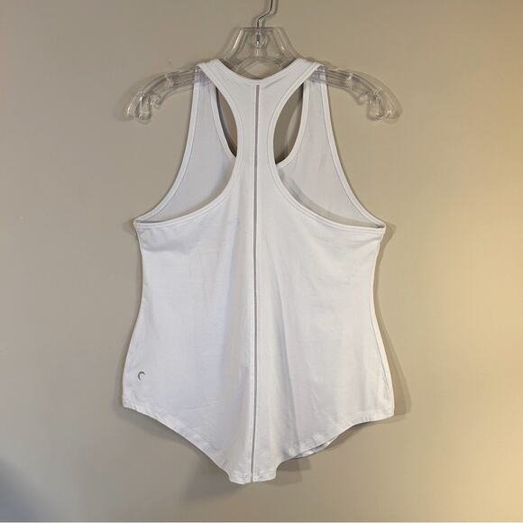 Zyia White “Effortless Tank” Sleeveless Long Racerback Workout Top Size Large - Picture 6 of 11